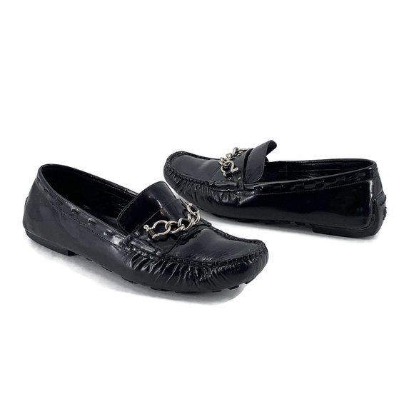 BURBERRY Black Patent Leather Loafers Size 36 - Picture 2 of 11